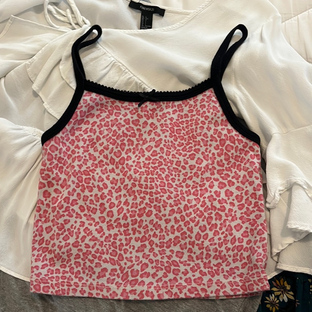 Brandy Melville pink cheetah tank